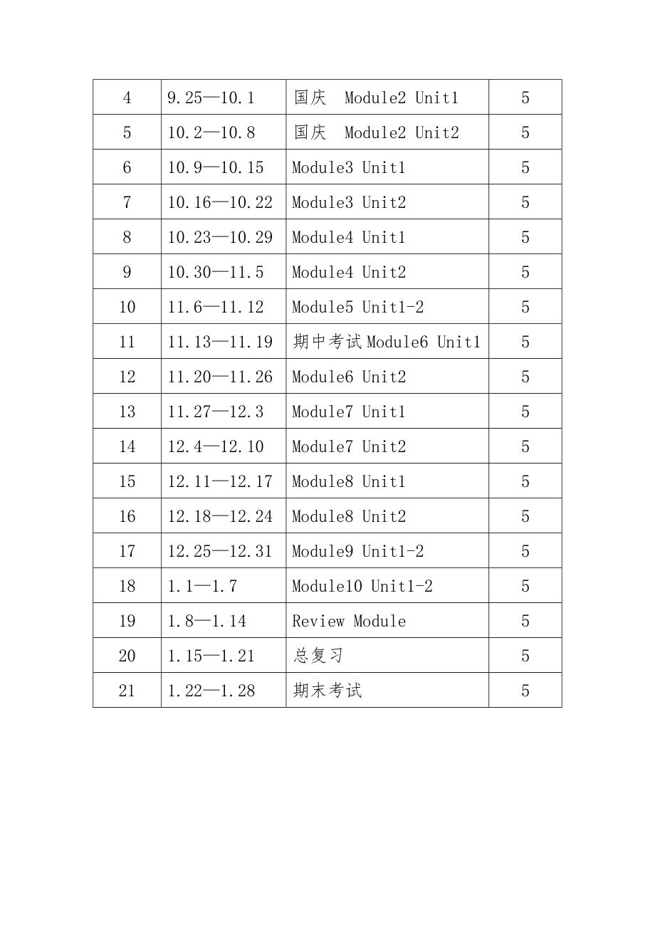 外研版六年级英语教学计划