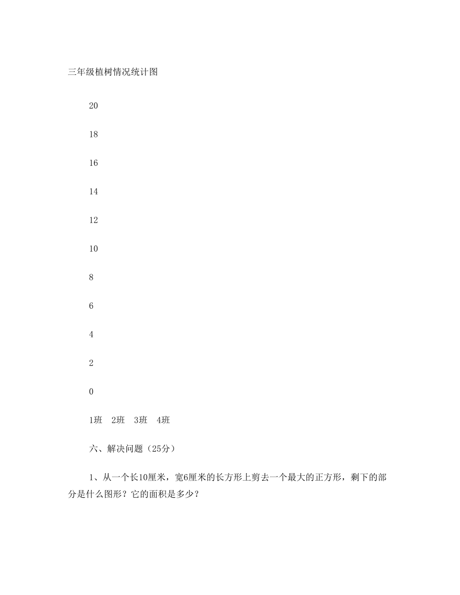 人教版小学三年级下册数学期末测试卷