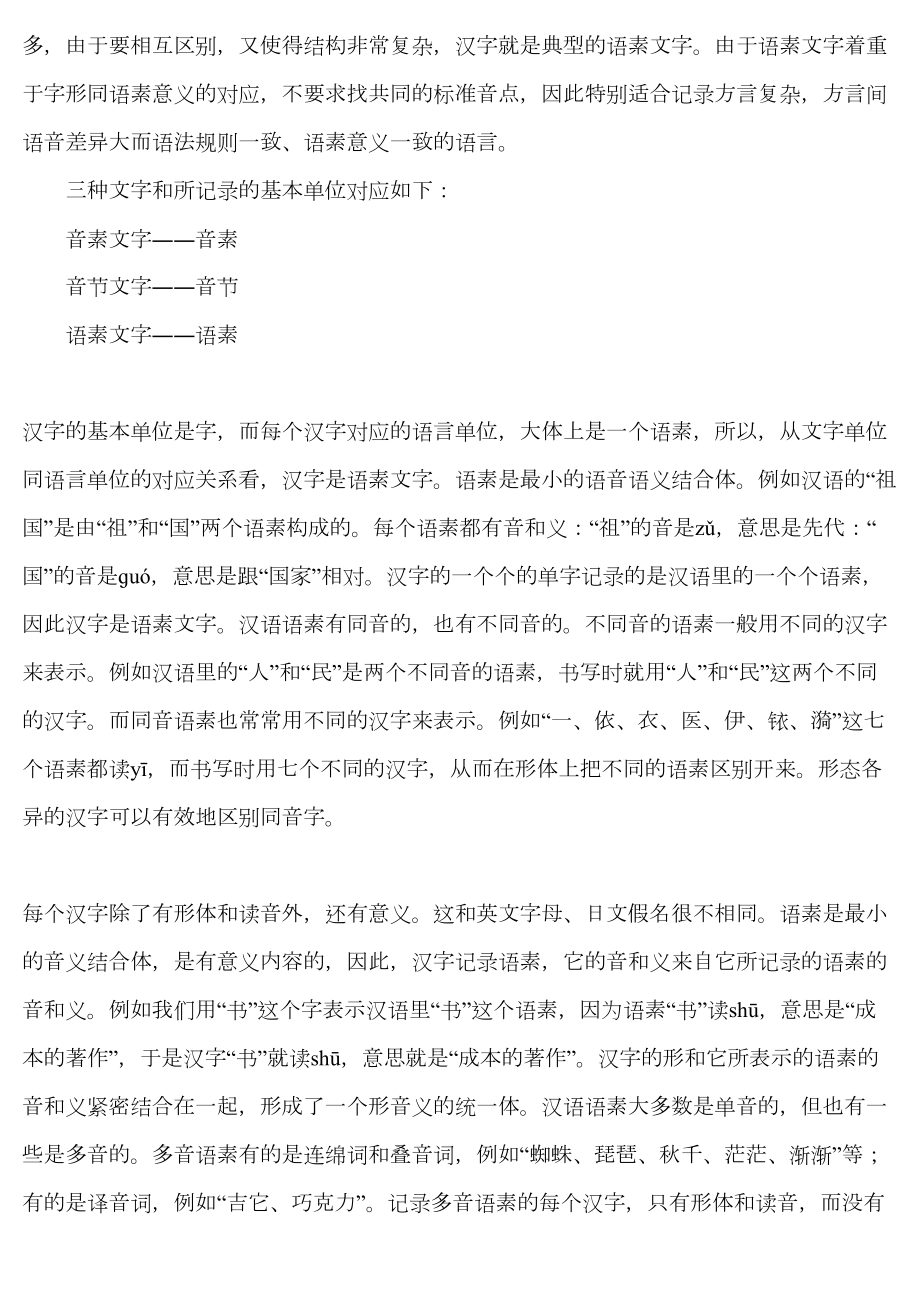 北京自考汉字学概论复习资料