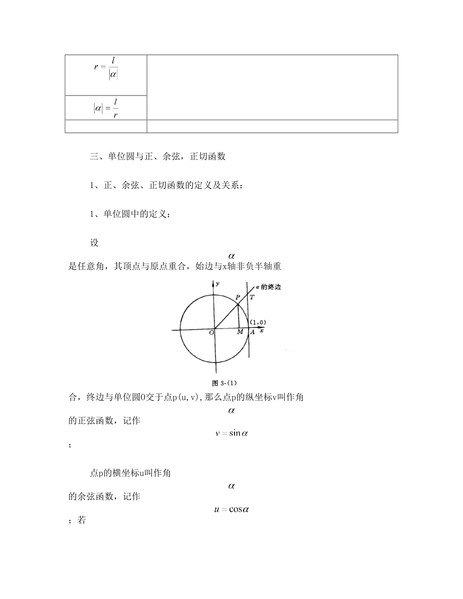 北师大版数学必修四第一章知识点总汇