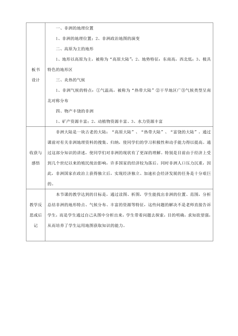 七年级地理下册 6.2 非洲集体备课教案 （新版）湘教版-（新版）湘教版初中七年级下册地理教案