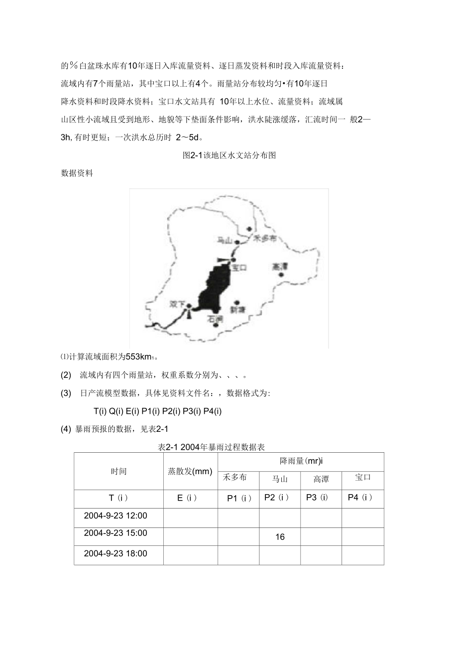 水文预报课程设计