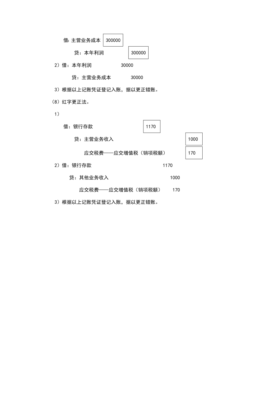 第六章错账更正练习题