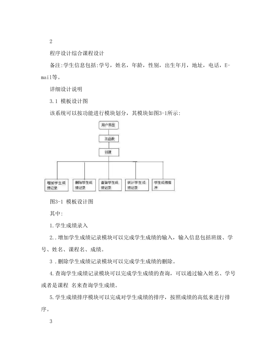 学生成绩排名系统课程设计