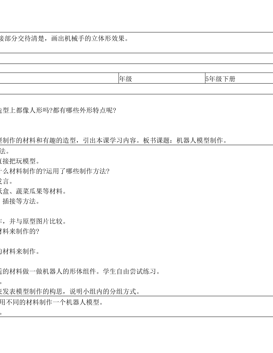 湘版五年级下册美术教案全册