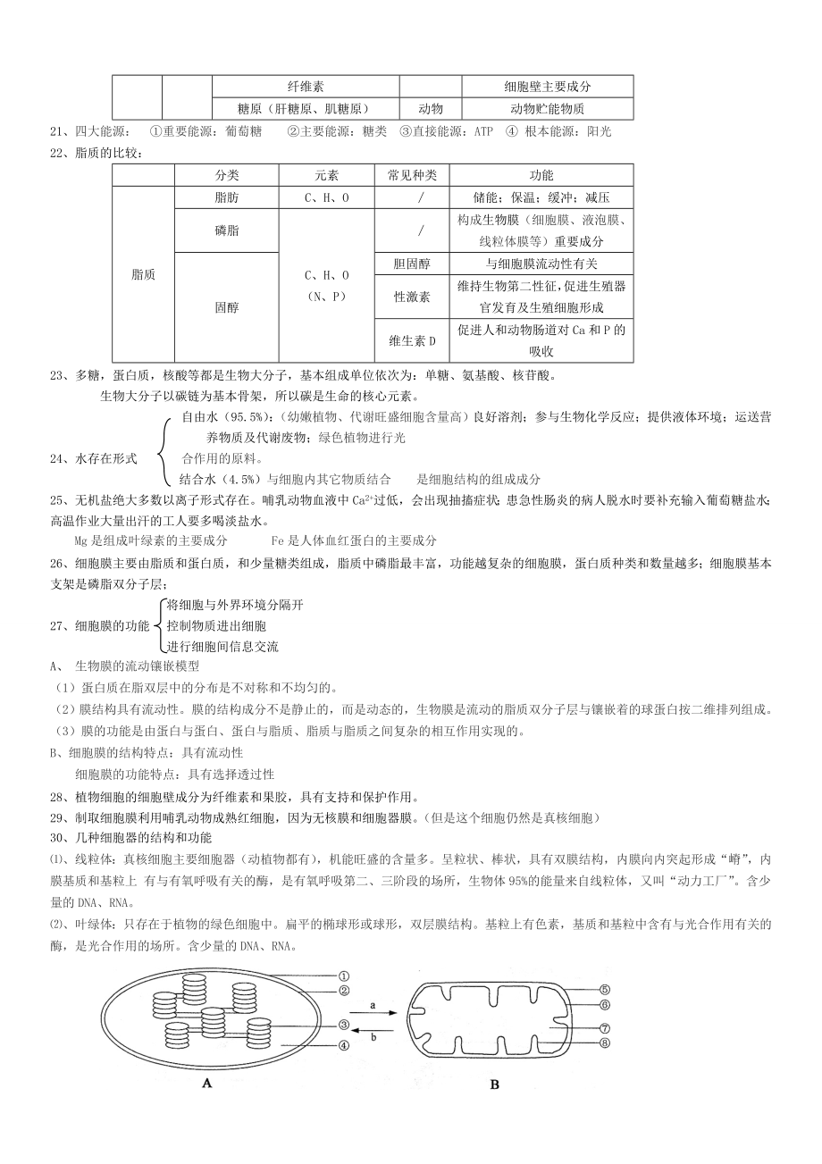 高中生物总复习知识点(全)