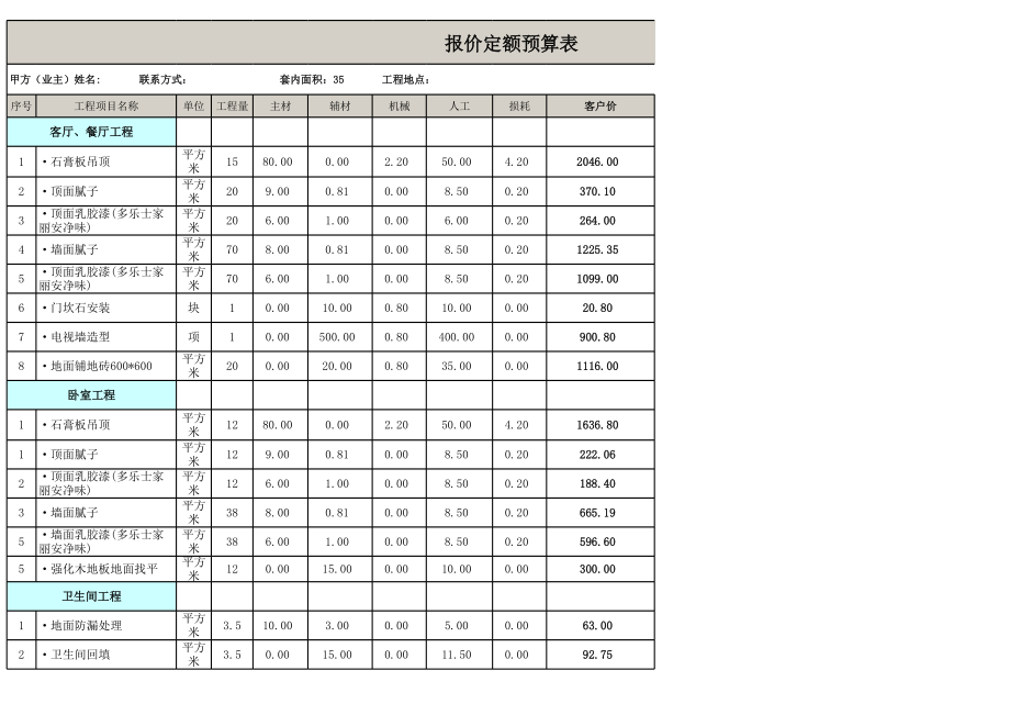 35平米全包装修预算 (3)2