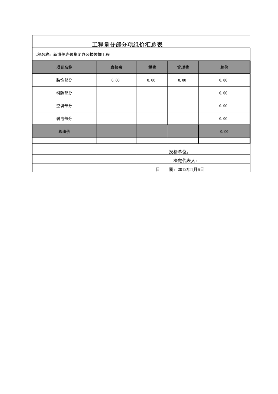 办公楼装饰报价清单 (3)