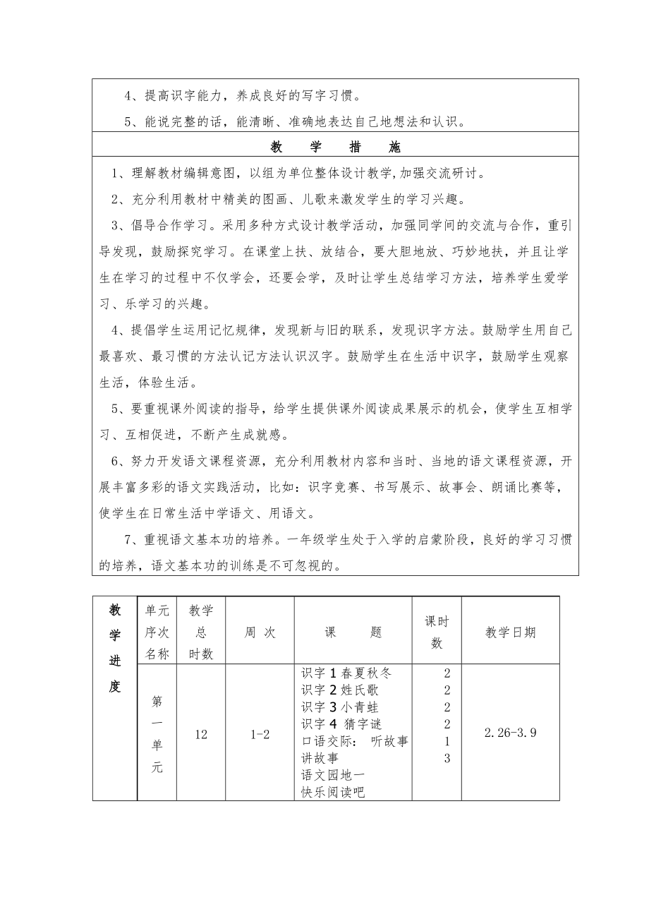 部编人教版小学一年级语文下册教案(全册)1