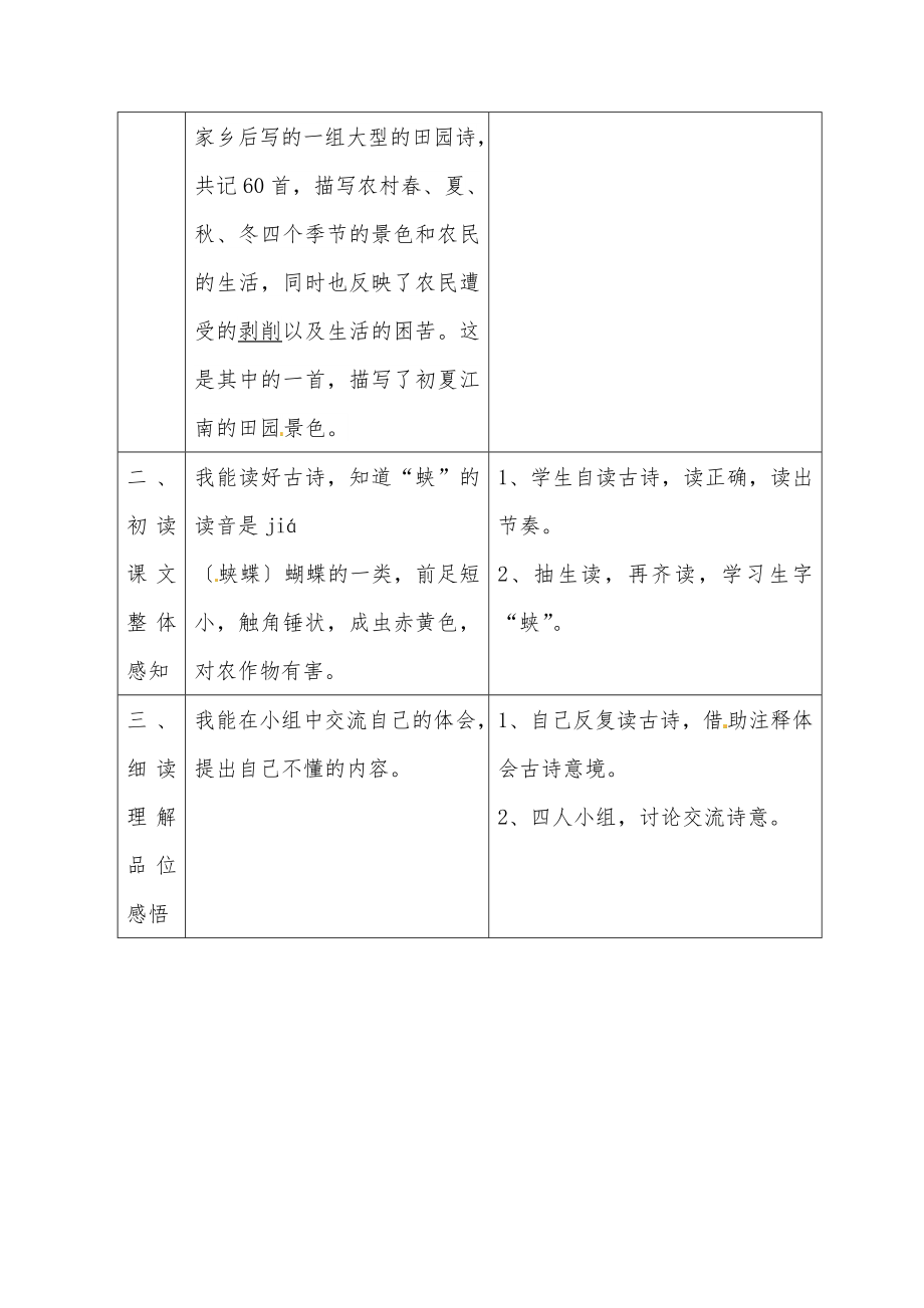 部编版四年级下册语文全册教案（表格版）期末知识点复习