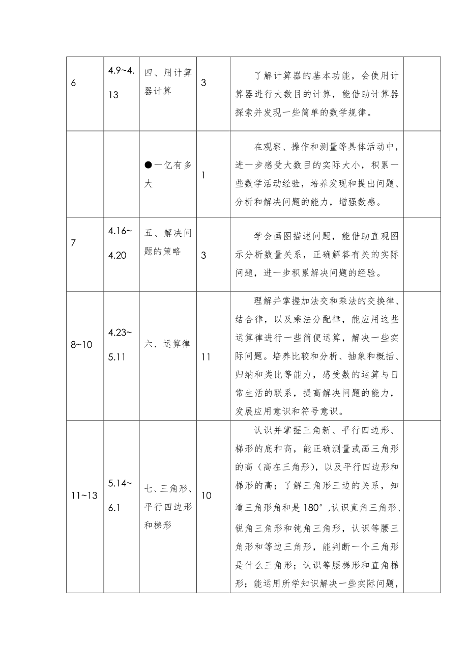 苏教版四年级数学下册教案全册38