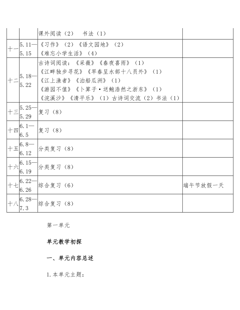 部编版小学语文六年级下册优秀教案设计全册