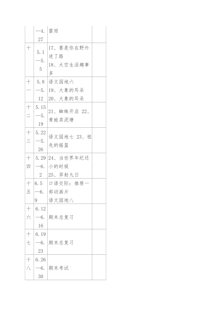 部编版二年级语文下册教学计划和全册教案17