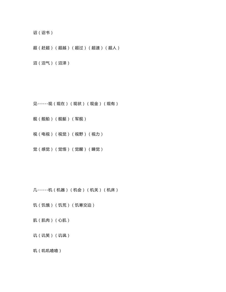 五年级语文知识：常见换偏旁组词汇总