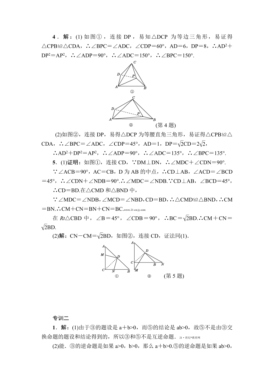 八年级数学 第17章 勾股定理 专项训练2（含答案）