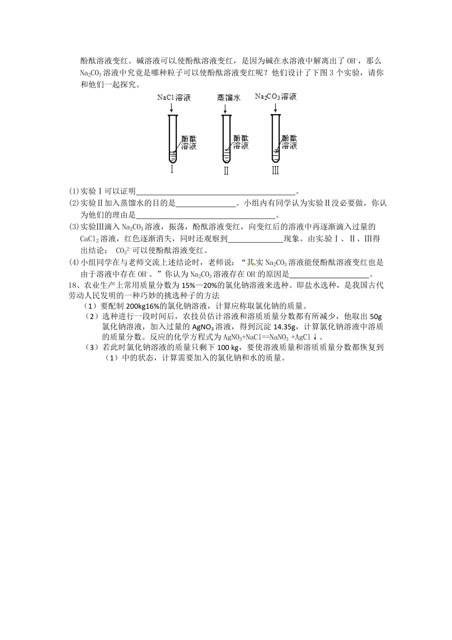 人教版九年级下册化学期末试卷 (3)