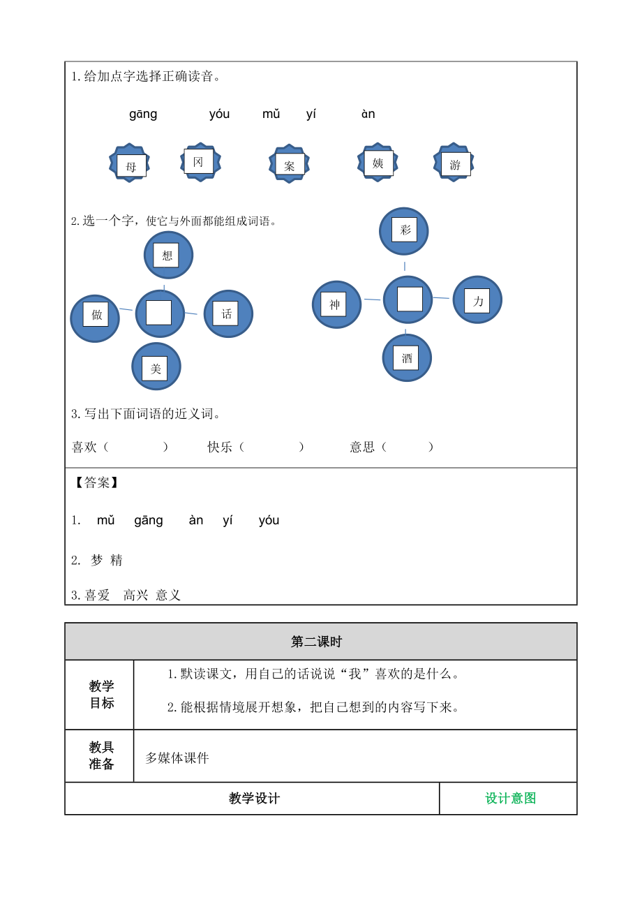 部编版小学二年级语文部编版二年级下册第9课枫树上的喜鹊教案表格式2