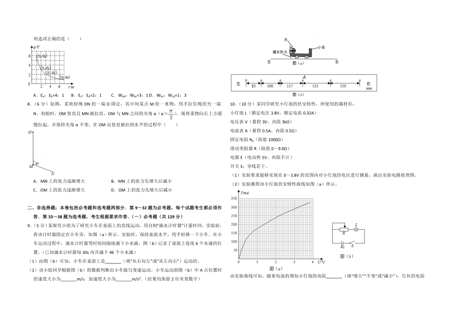 2017年全国统一高考物理试卷（新课标ⅰ）（原卷版）