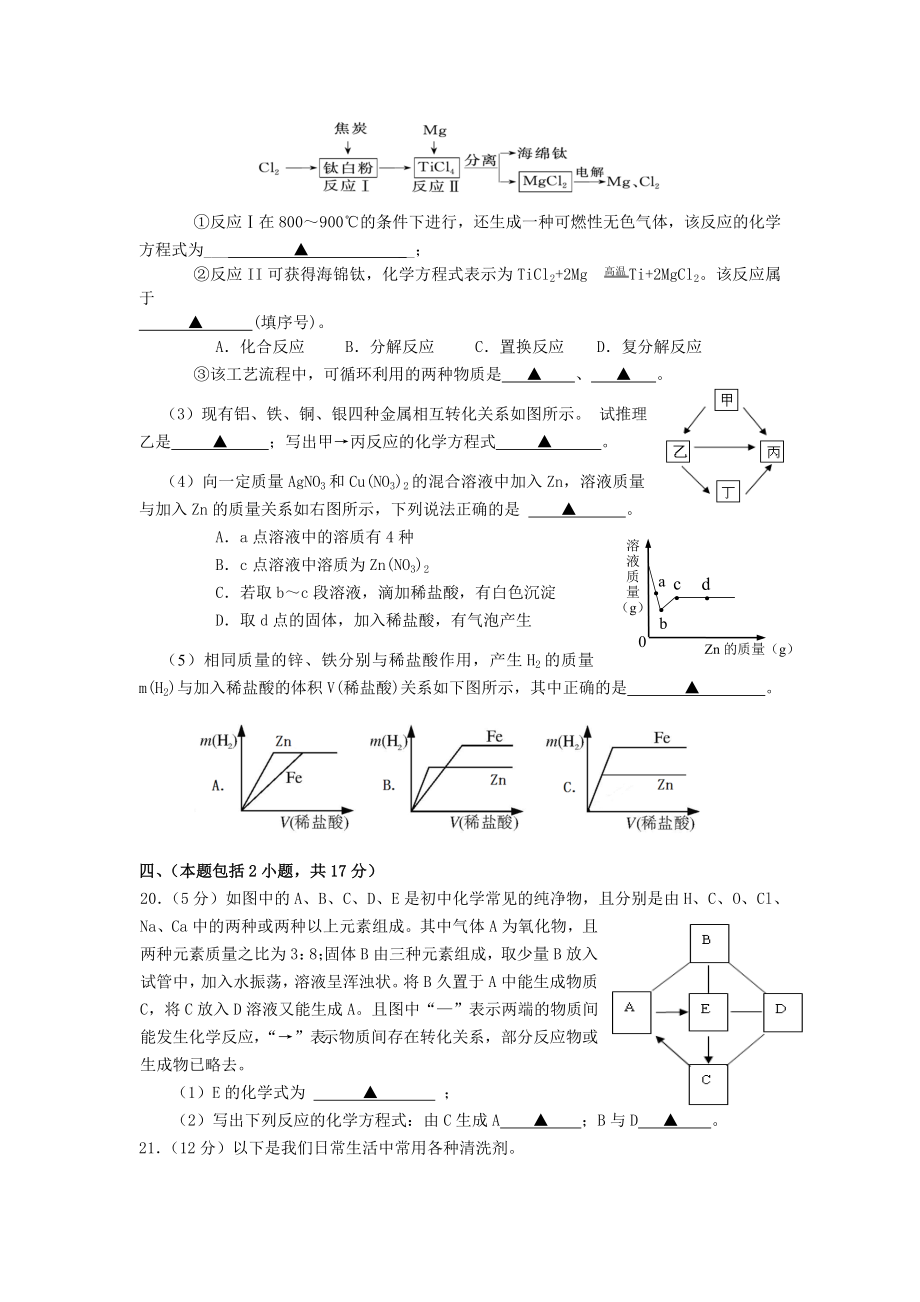 人教版九年级下册化学期末试卷 (22)