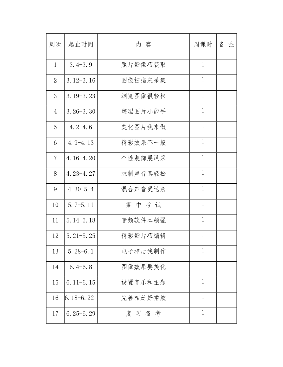 人教版五年级信息技术下册教案