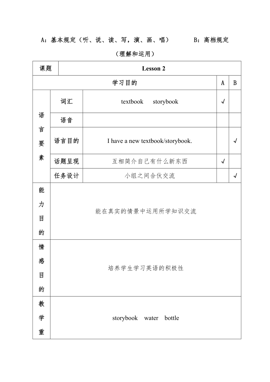 精通版三年级下册英语教案12