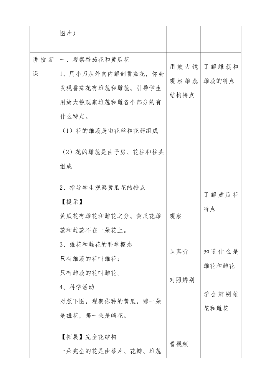 三年级科学下册 第一 植物的一生 《植物开花了》教学设计 苏教版-苏教版小学三年级下册自然科学教案