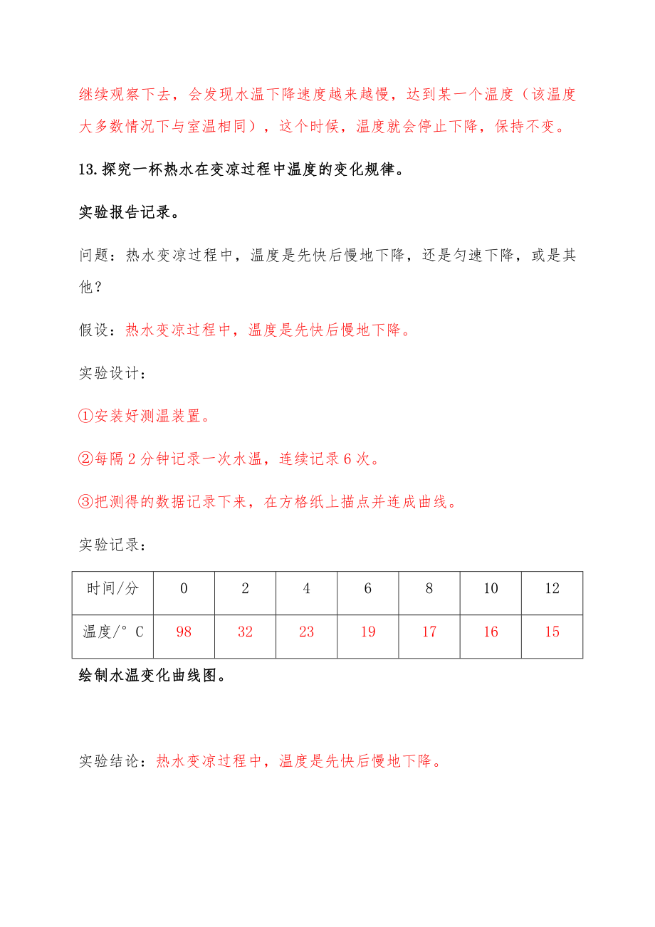 苏教版小学科学四年级下册每课复习知识点（附目录）