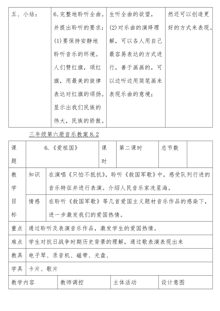 新人音版小学音乐三年级下册教案