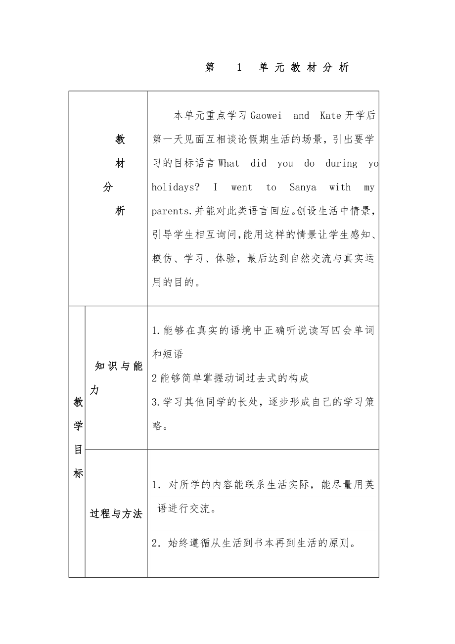 精通版小学英语六年级下册教案全册