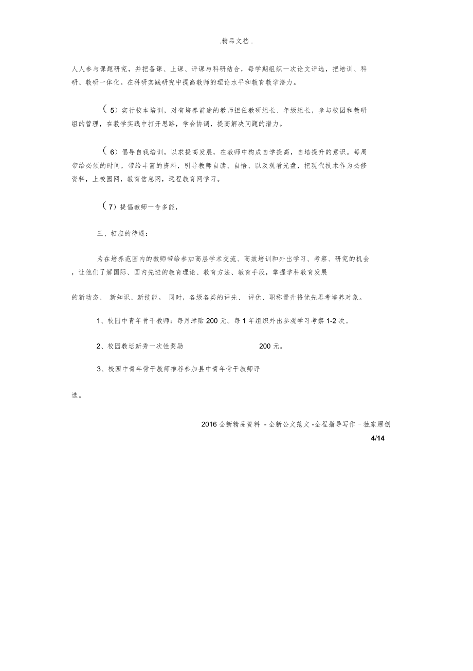 骨干教师学科带头人培养计划方案三篇