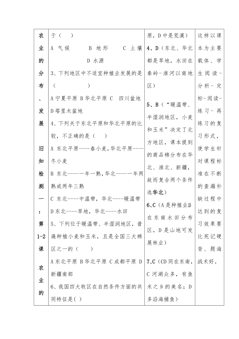 学年八年级地理上册 复习教案 商务星球版