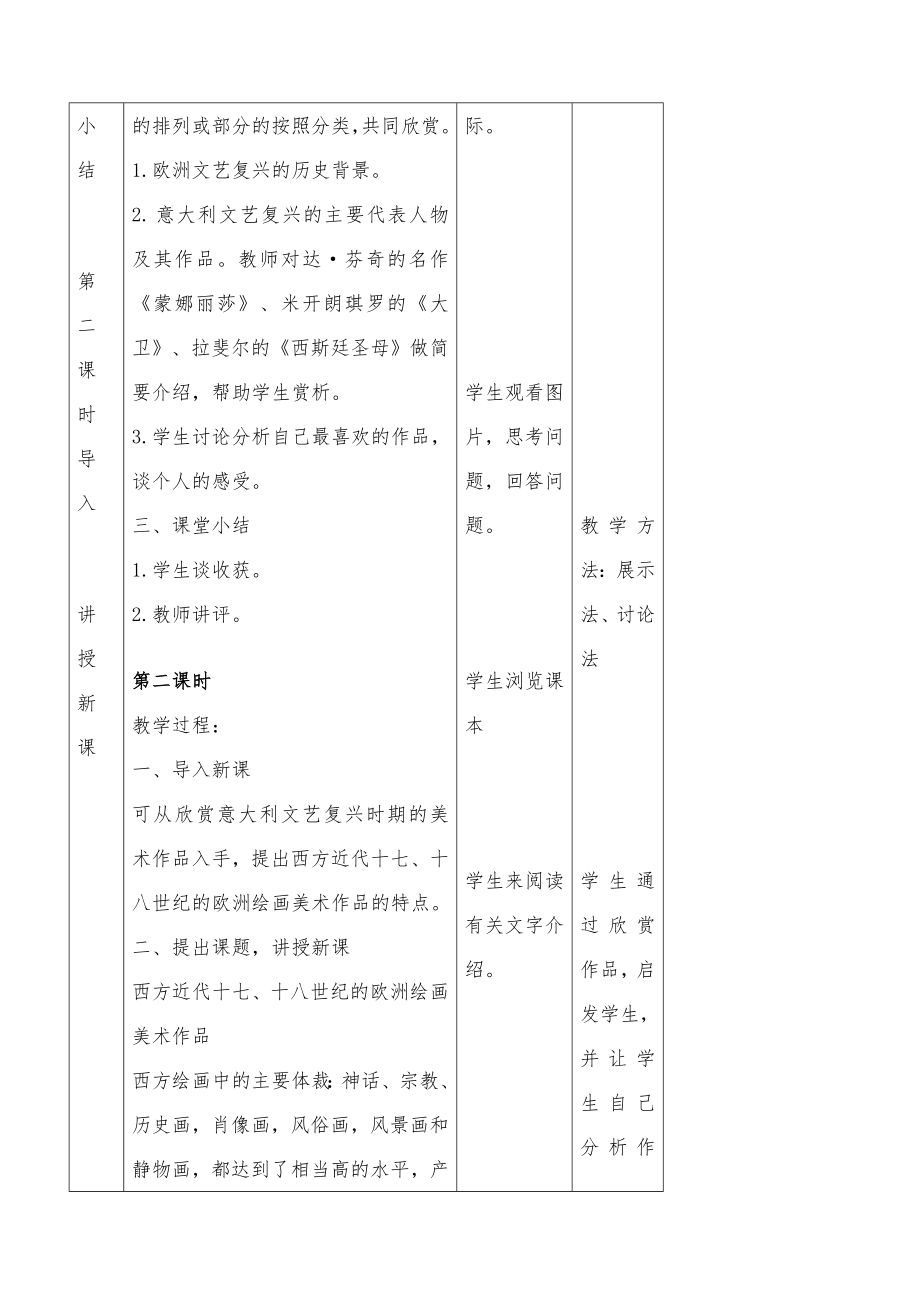 人教版九年级美术下册全套教案