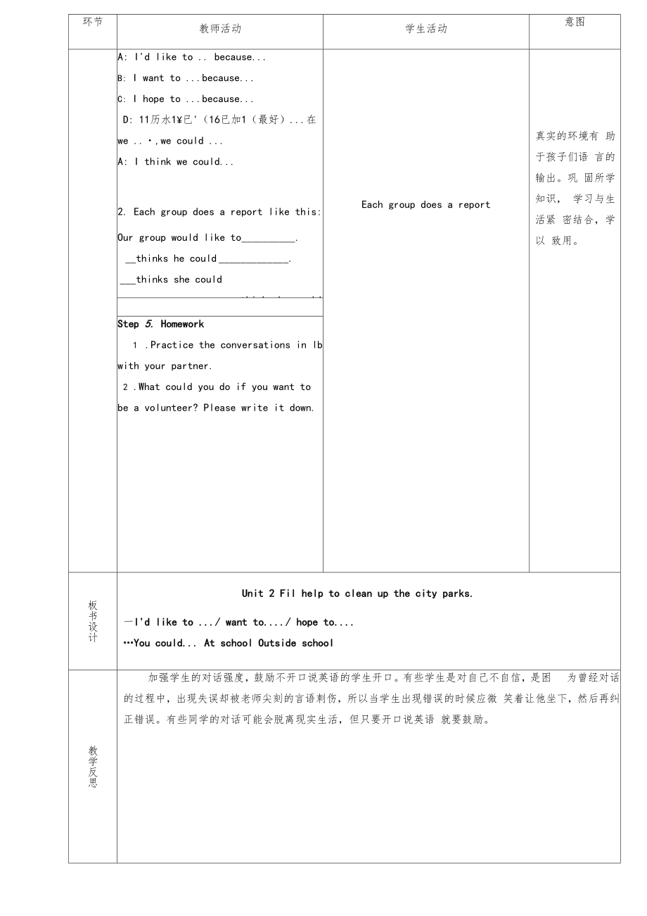 人教版八年级下册英语Unit2全教案(经典建议收藏)