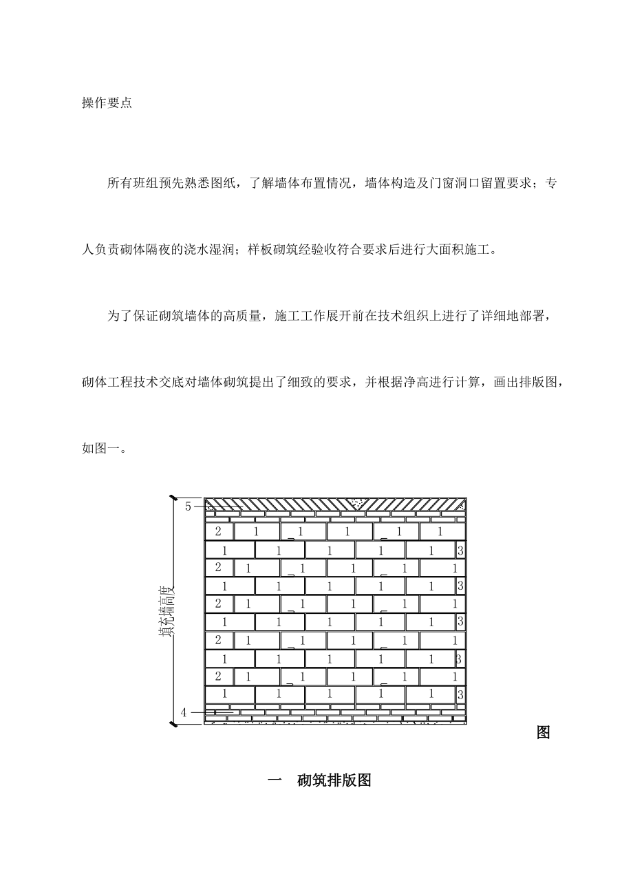 砌筑填充墙斜顶砖施工标准正文