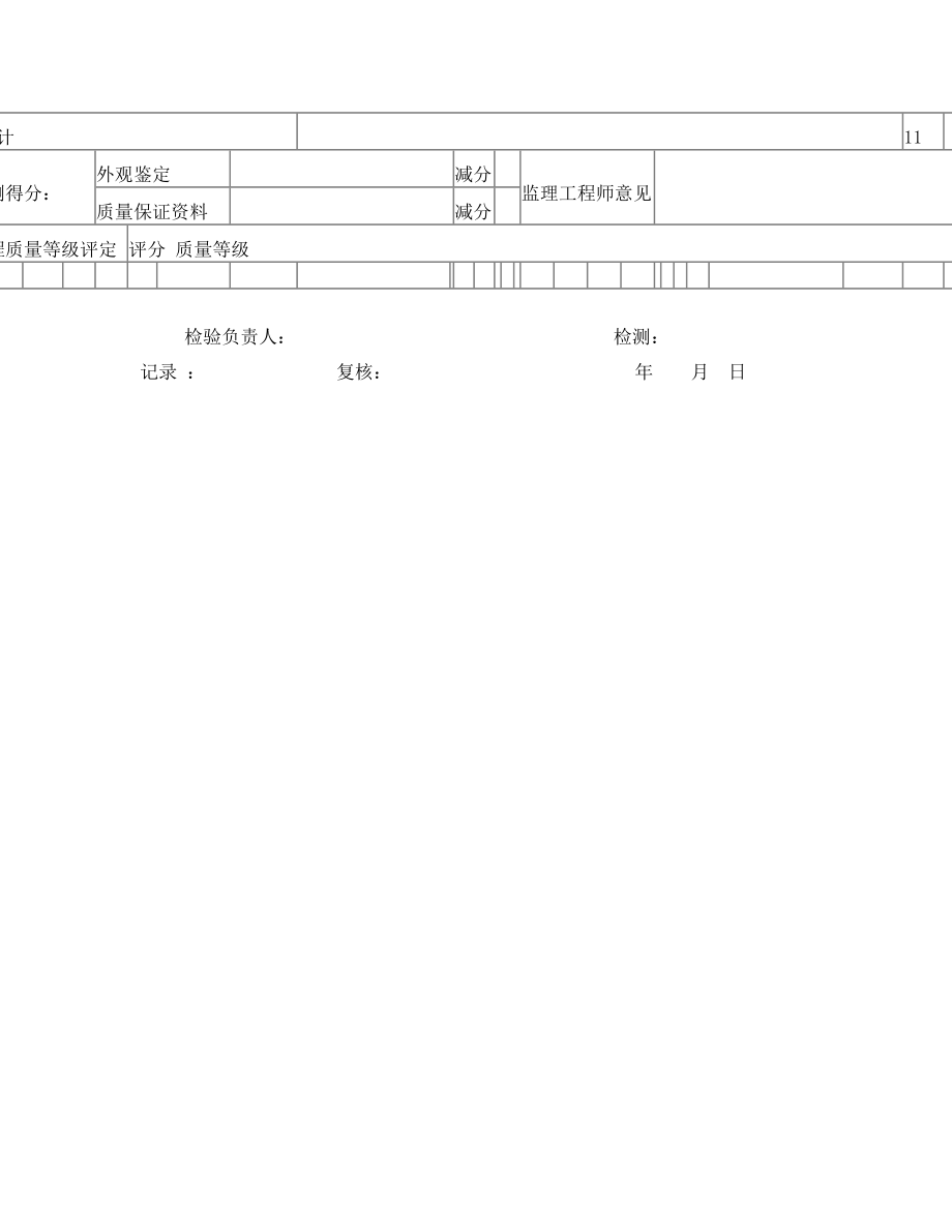 公路工程浆砌排水沟质量检验评定表