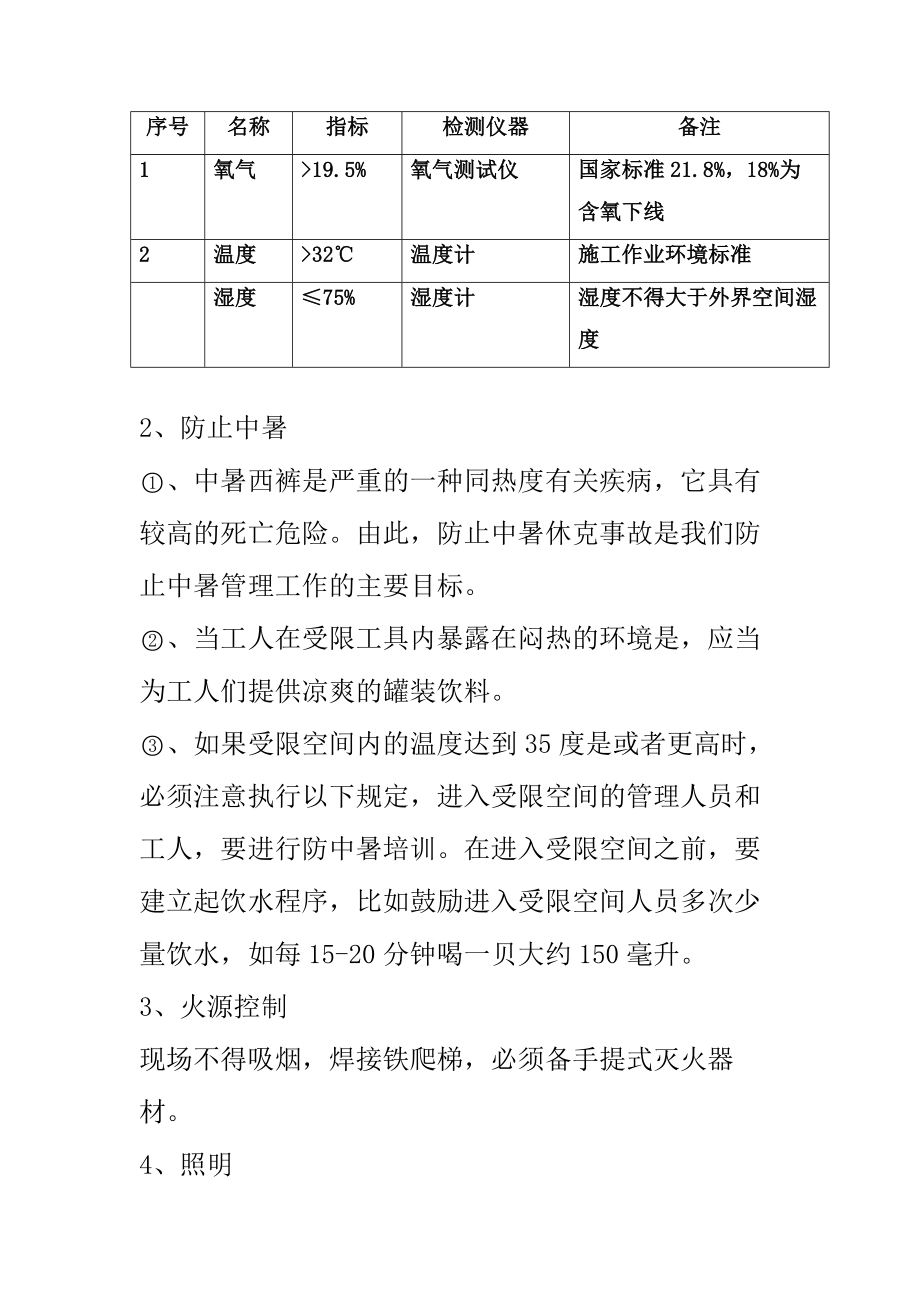 受限空间施工方案