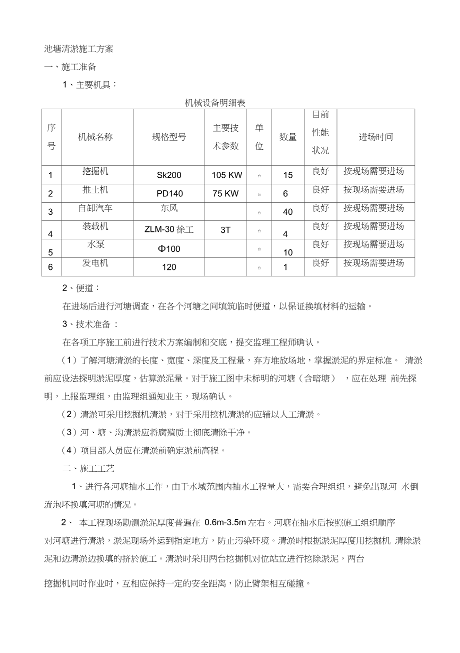 (完整版)河塘清淤施工方案