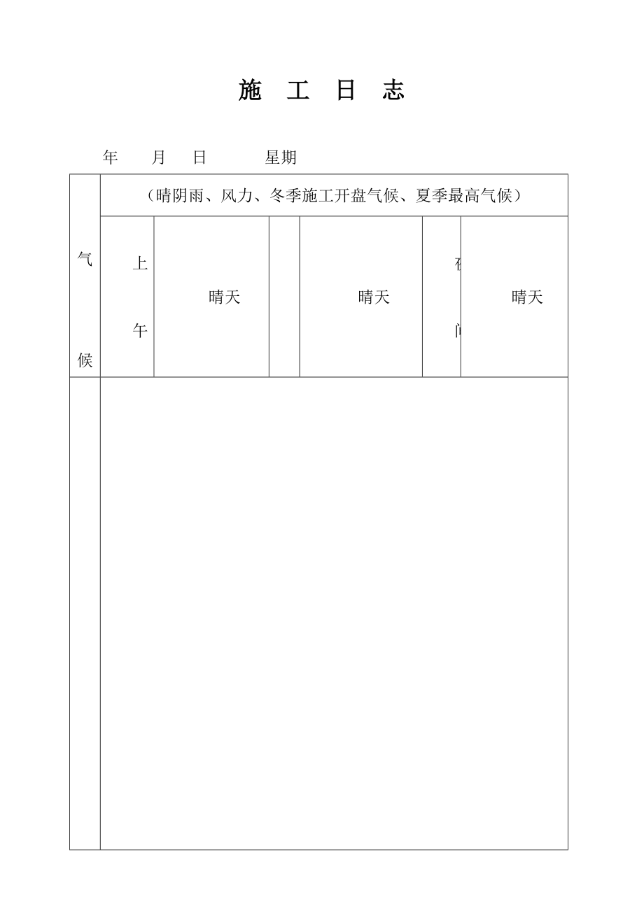 施工日志样板