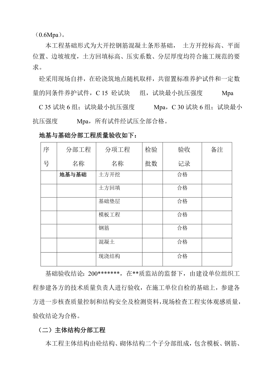 某住宅楼工程竣工监理质量评估报告secret..