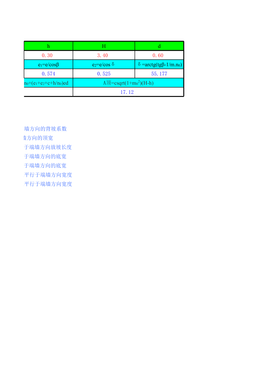 八字墙体积计算公式