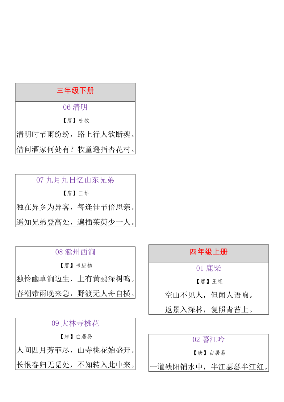 人教版统编小学1六年级112首古诗词背诵(打印版)