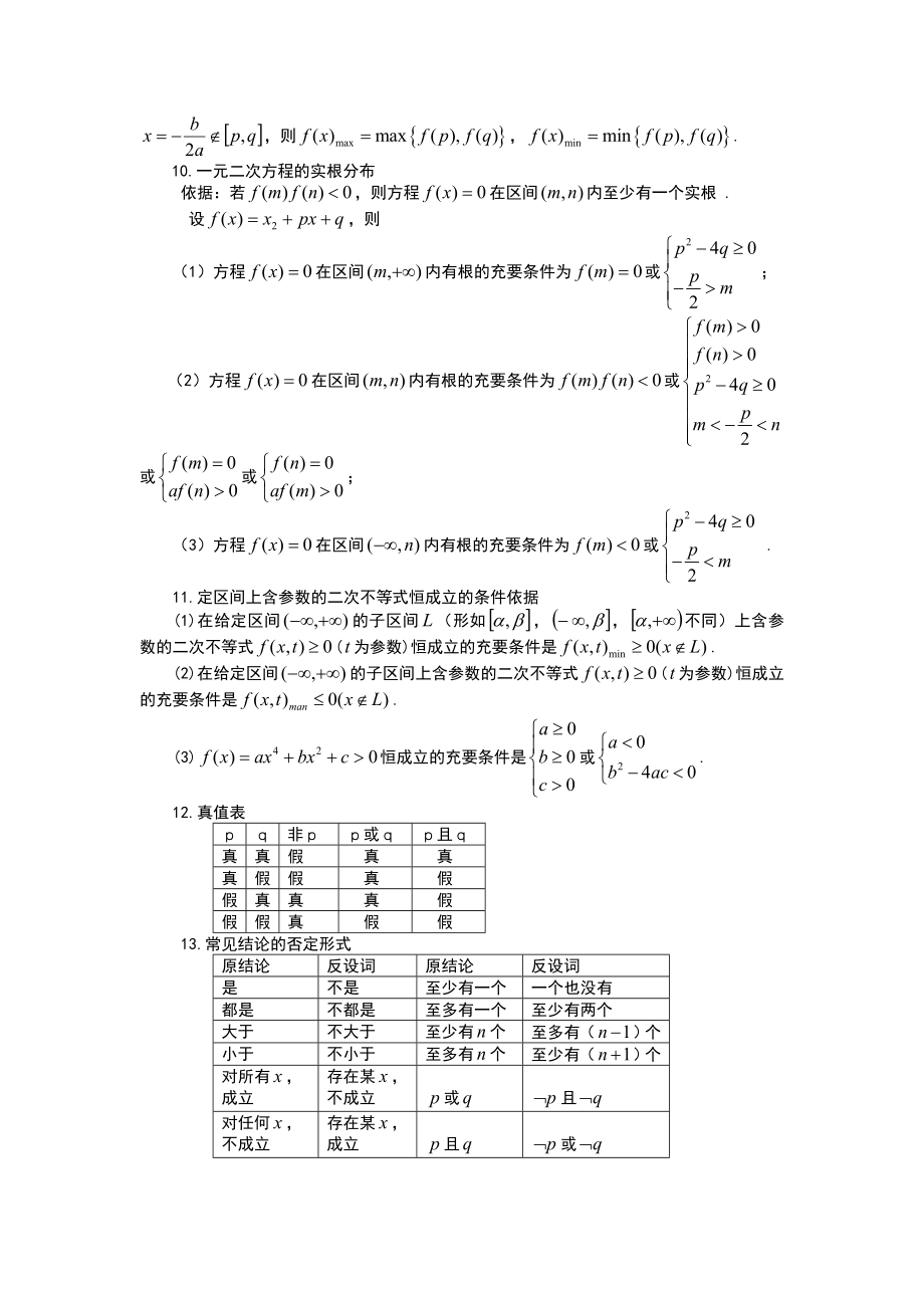 高中数学公式大全2