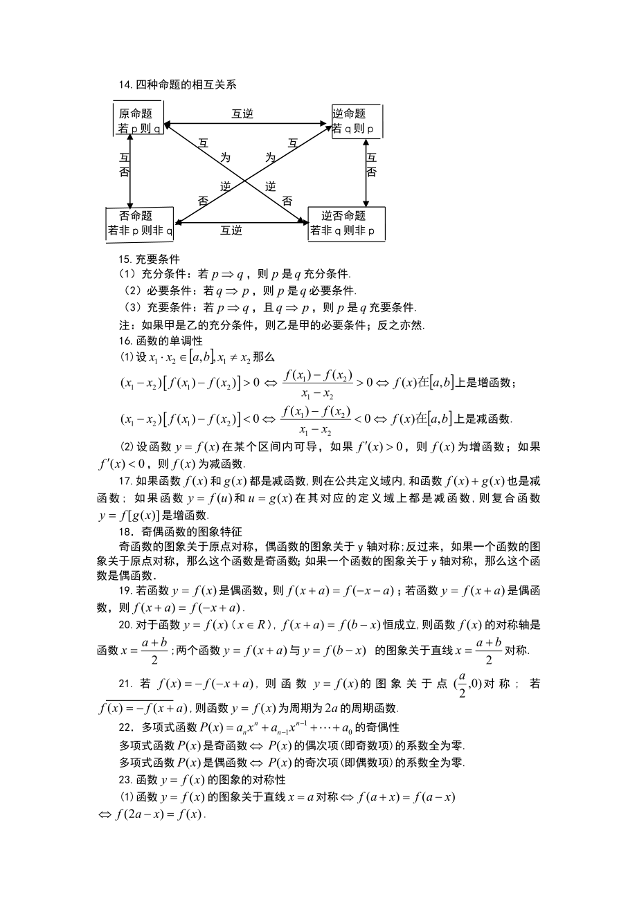 高中数学公式大全2