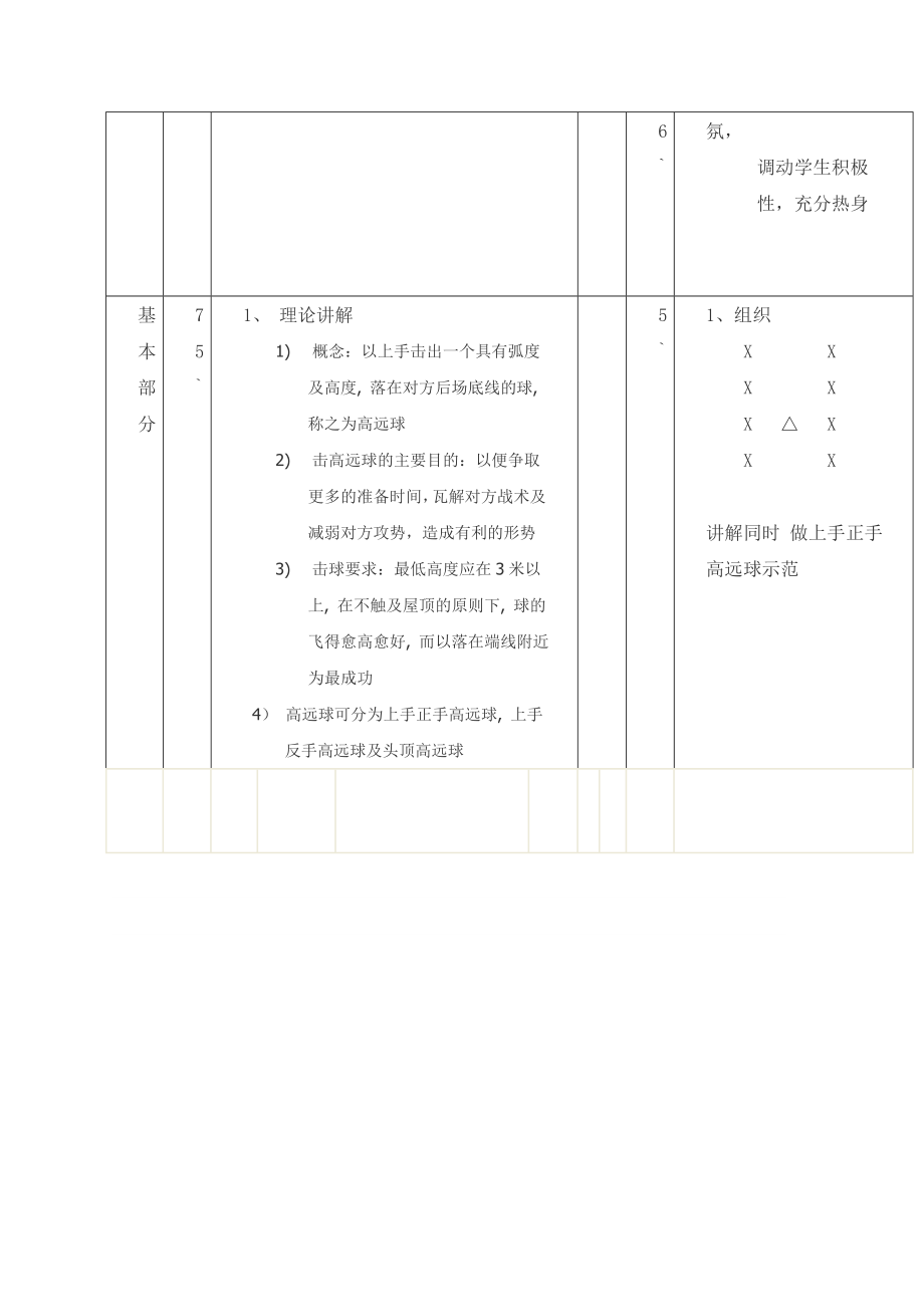 小学羽毛球教学课教案