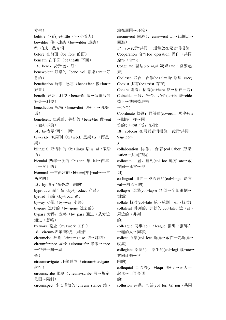 《英语词根词缀记忆大全》word版