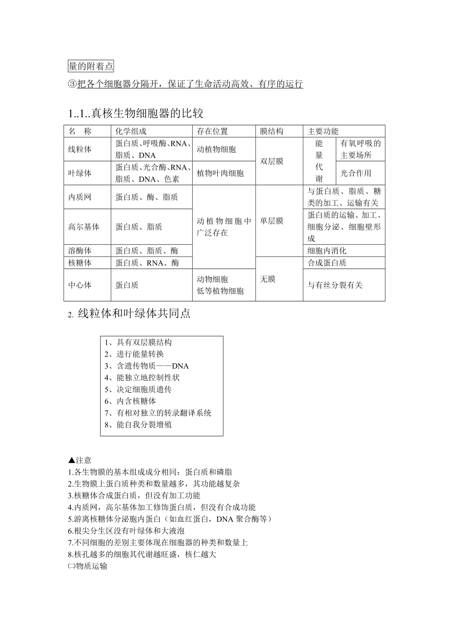 高三生物知识点总结