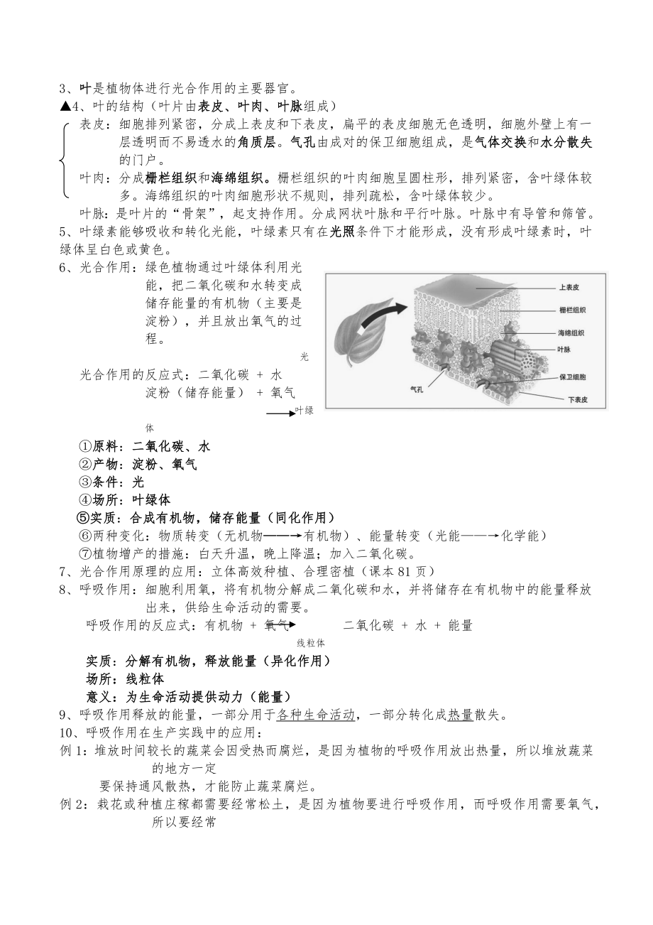 生物七年级上册知识点汇总(北师大版)