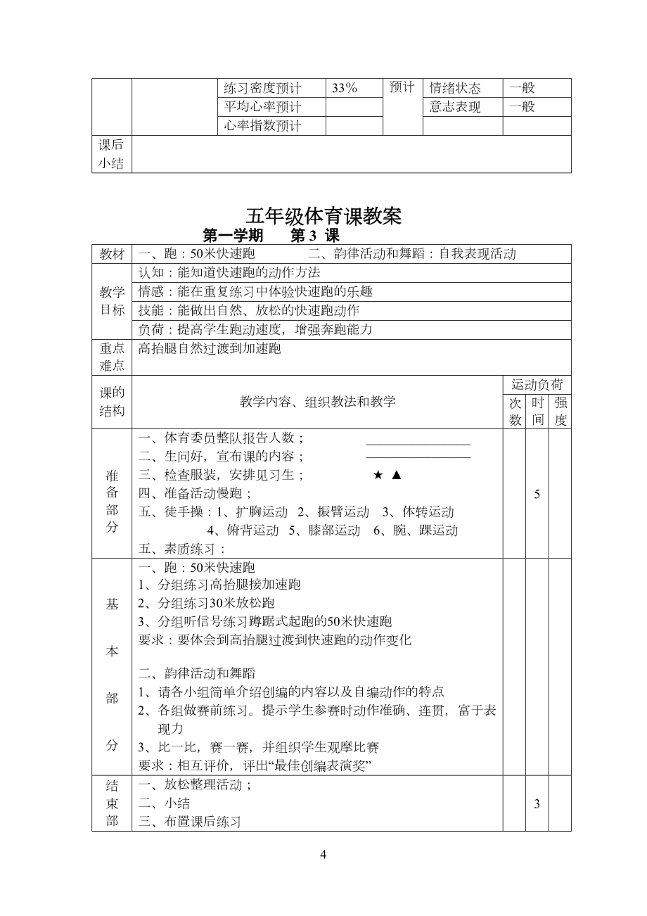 小学五年级体育课教案全集.doc