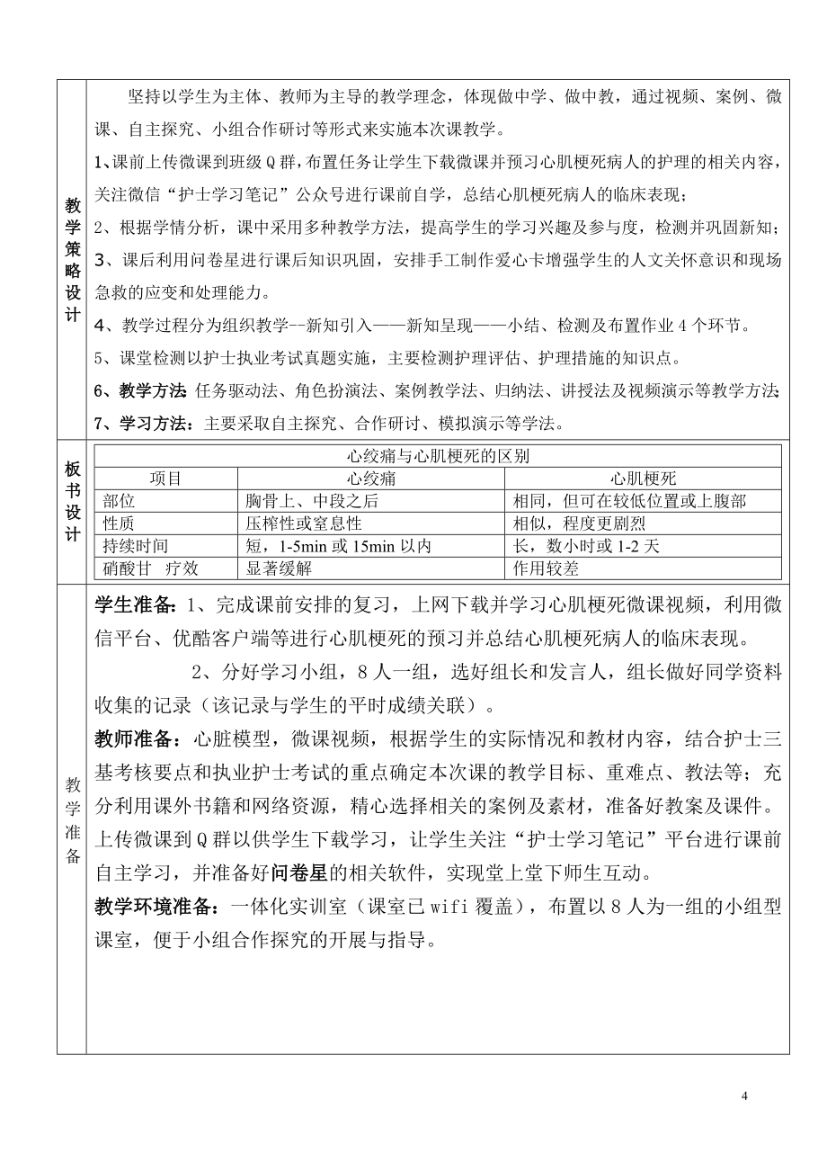 心肌梗死创新说课大赛教学设计方案创新说课大赛教学设计.doc