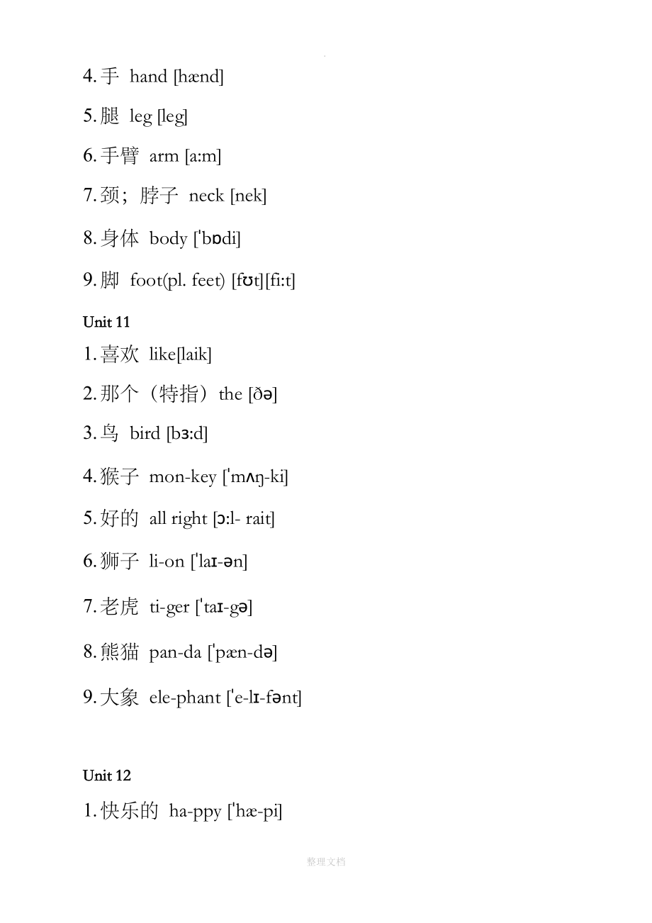 湘少版小学英语单词总汇(带音标).doc